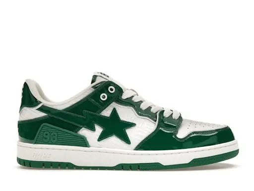 A Bathing Ape Bape SK 8 Sta Green White Patent BAPE