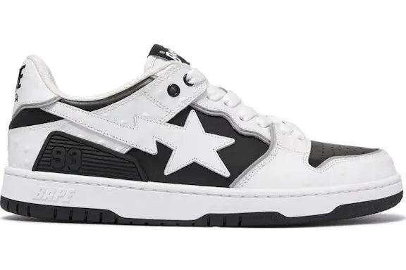 A Bathing Ape Sk 8 Sta#1 Ostrich Pack White Black BAPE