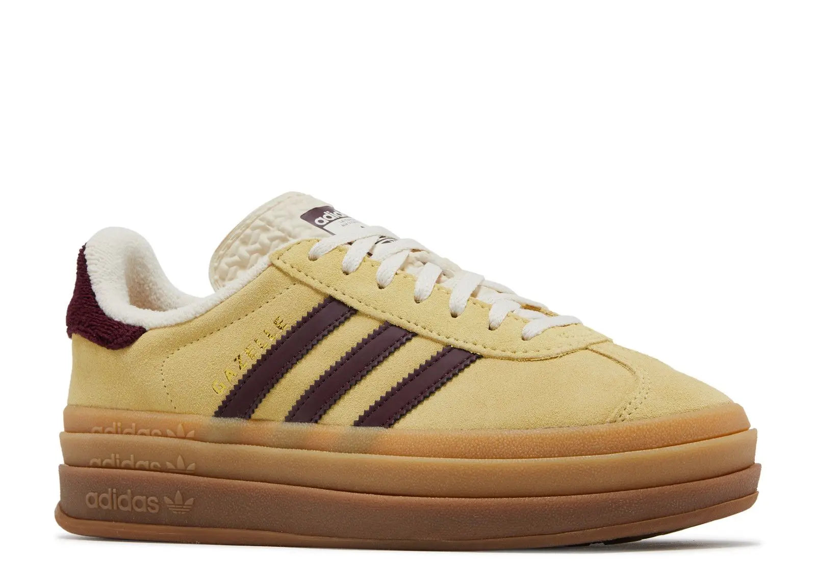 Adidas Gazelle Bold Almost Yellow Maroon Adidas