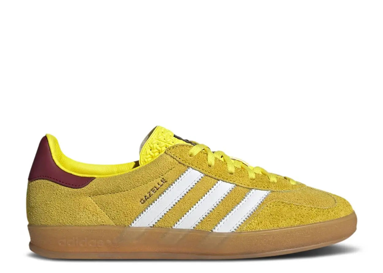 Adidas Gazelle Indoor Bright Yellow Burgundy Adidas