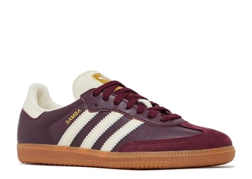 Adidas Samba OG Maroon Gold Metallic Adidas