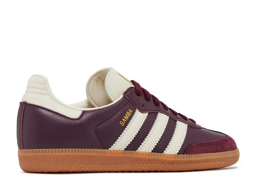 Adidas Samba OG Maroon Gold Metallic Adidas