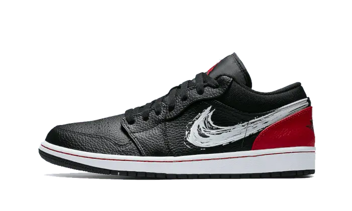 Air Jordan 1 Low Brushstroke Swoosh Black Air Jordan