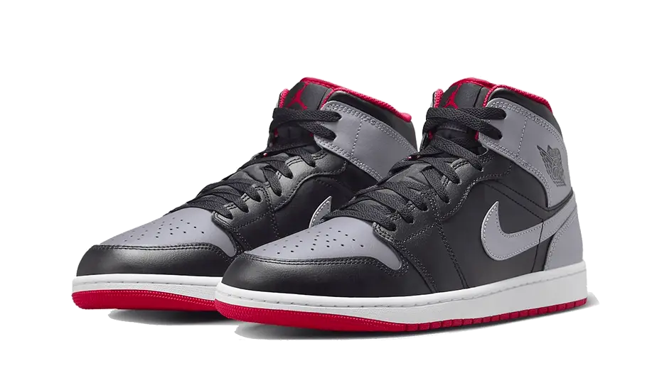 Air Jordan 1 Mid Black Grey Red Air Jordan