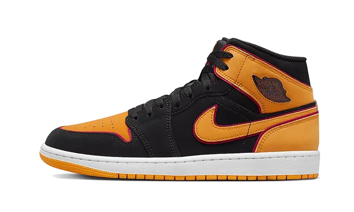 Air Jordan 1 Mid Fat Tongue Black Orange Air Jordan