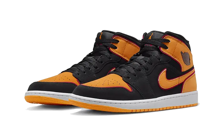 Air Jordan 1 Mid Fat Tongue Black Orange Air Jordan