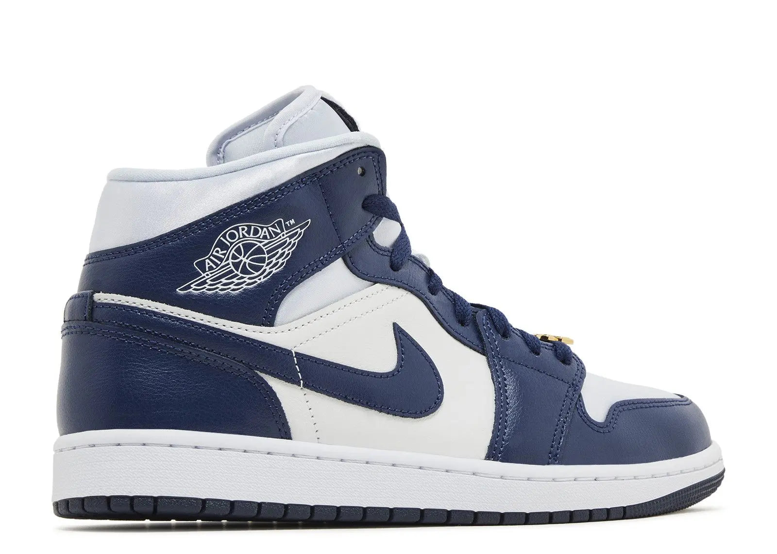 Air Jordan 1 Mid Football Grey White Midnight Navy Air Jordan
