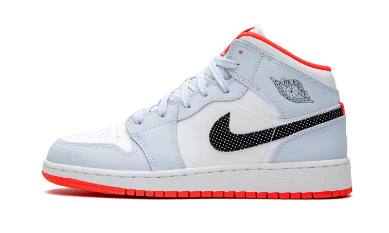 Air Jordan 1 Mid Half Blue Polka Dot Swoosh Air Jordan