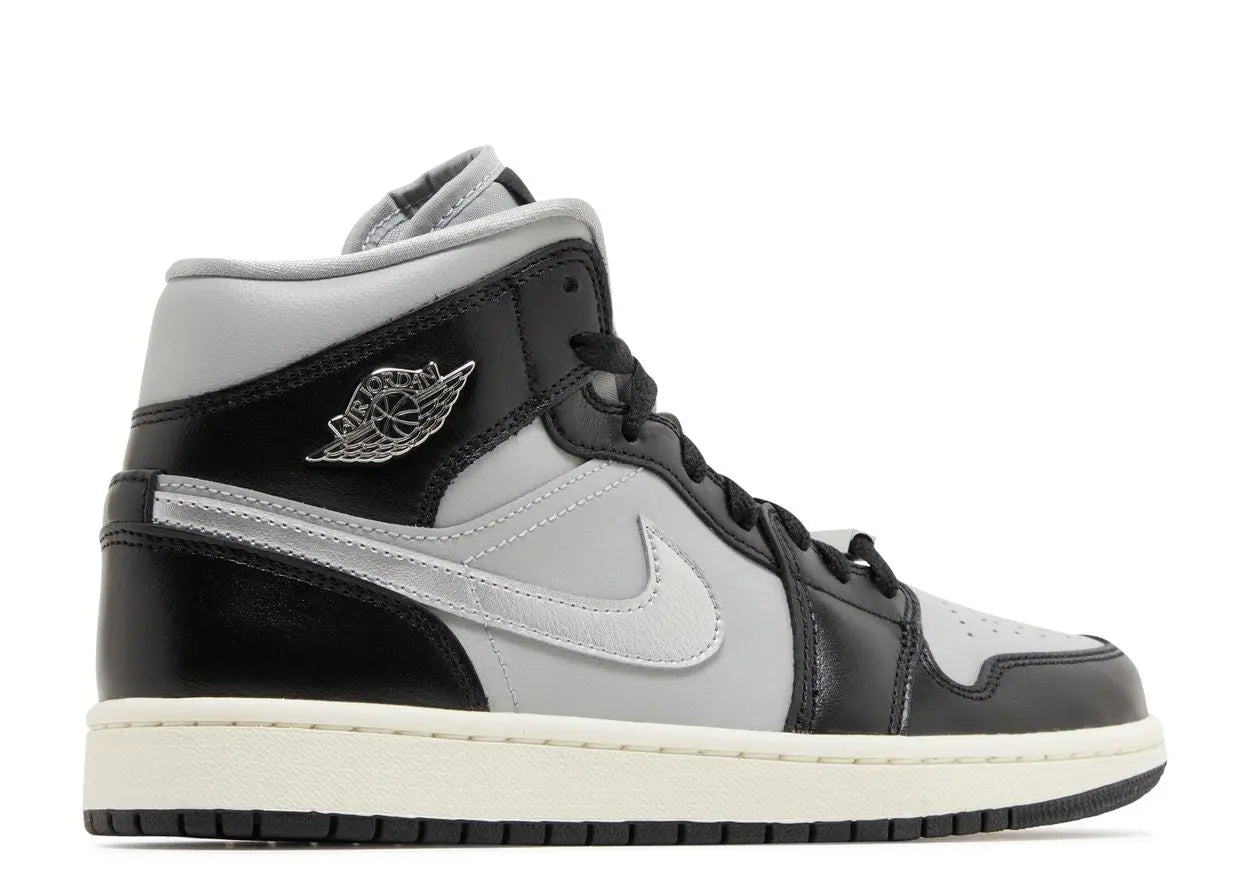 Air Jordan 1 Mid SE Black Metallic Silver Air Jordan