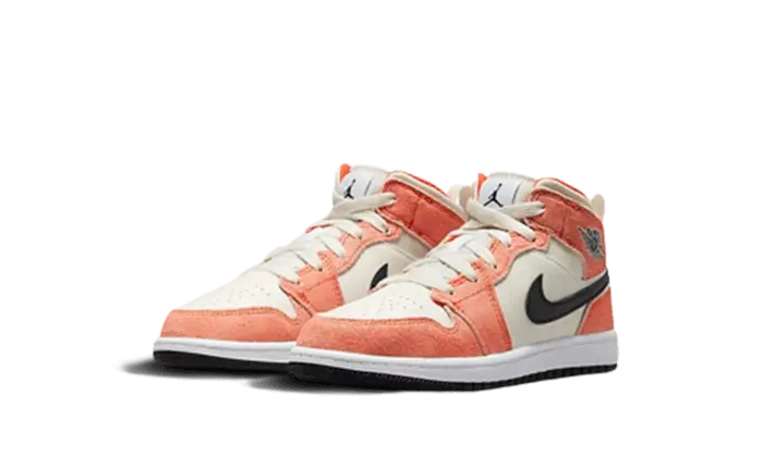 Air Jordan 1 Mid Se Orange Suede Enfant Ps Air Jordan