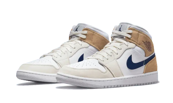Air Jordan 1 Mid Tan Suede Navy Air Jordan