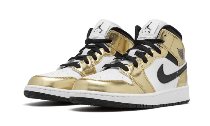 Air Jordan 1 Mid White Metallic Gold Air Jordan