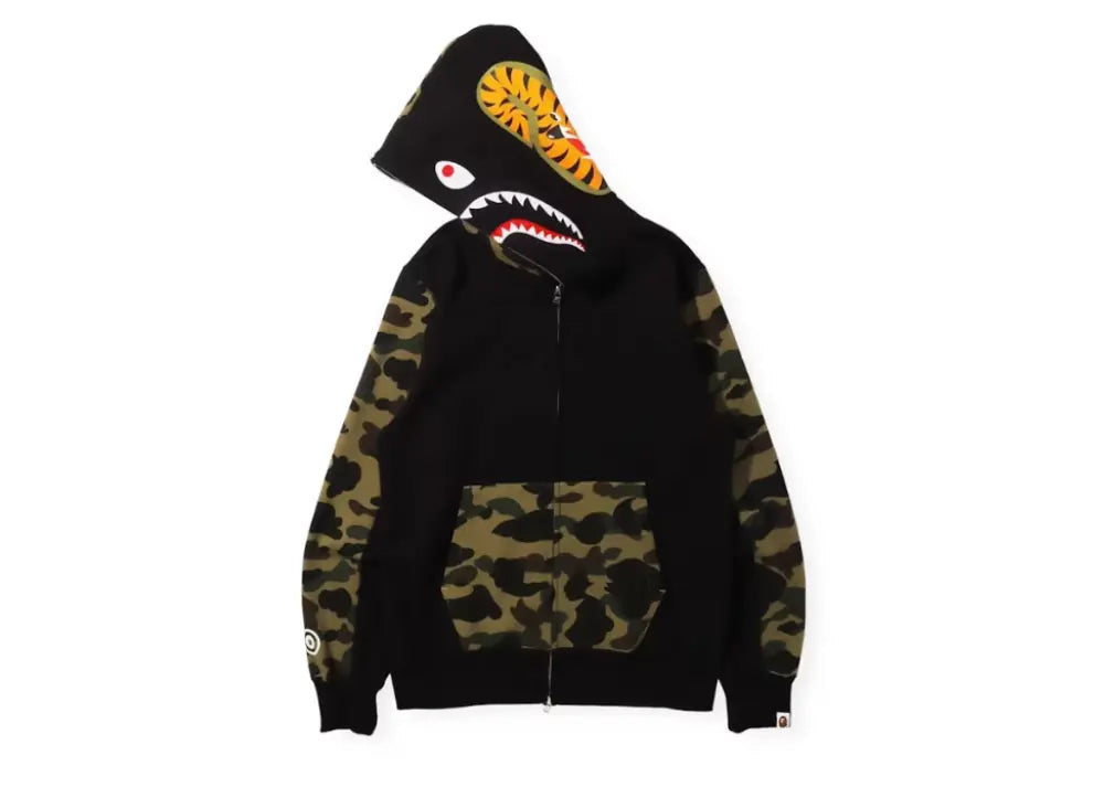 Bape 1st Camo Shark Full Zip Hoodie (FW21) Black Bape