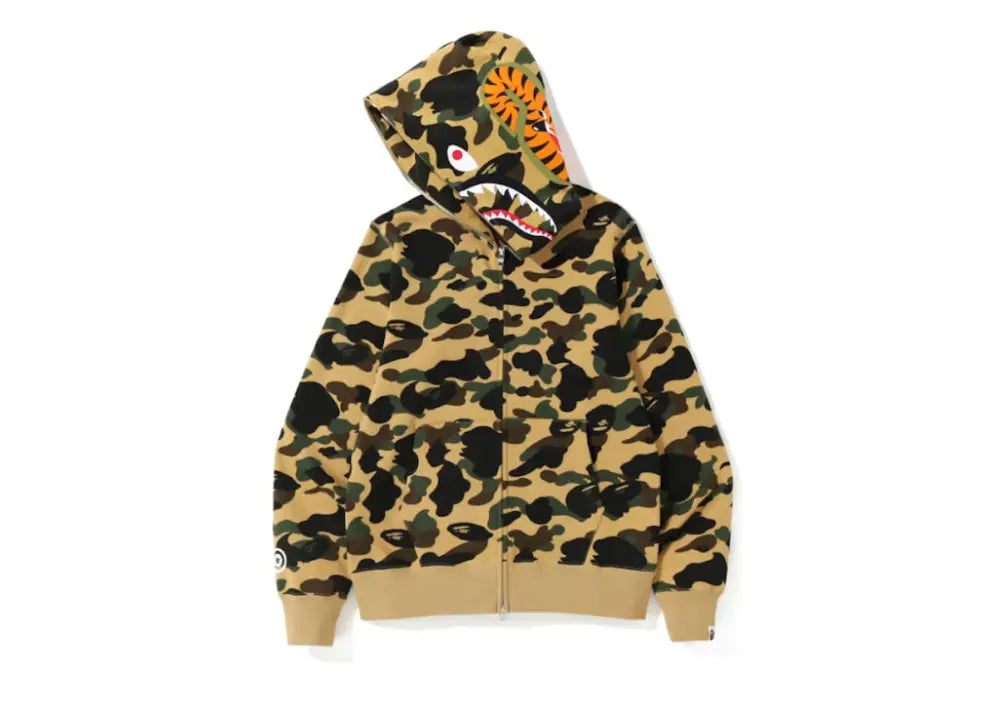 Bape 1st Camo Shark Zip Hoodie Misted Yellow Bape
