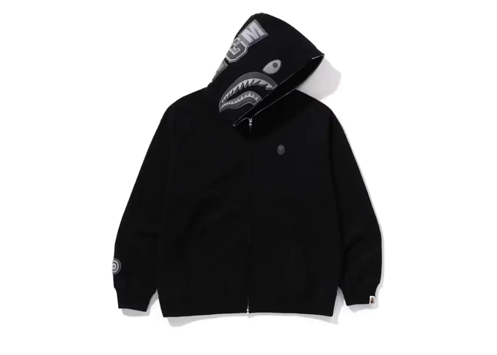 Bape Ape Head One Point Shark Zip Hoodie Black Bape