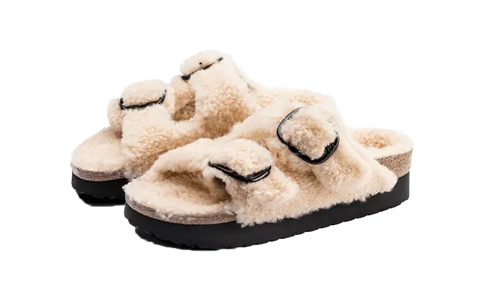 Birkenstock Arizona Big Buckle Shearling Teddy Eggshell Birkenstock