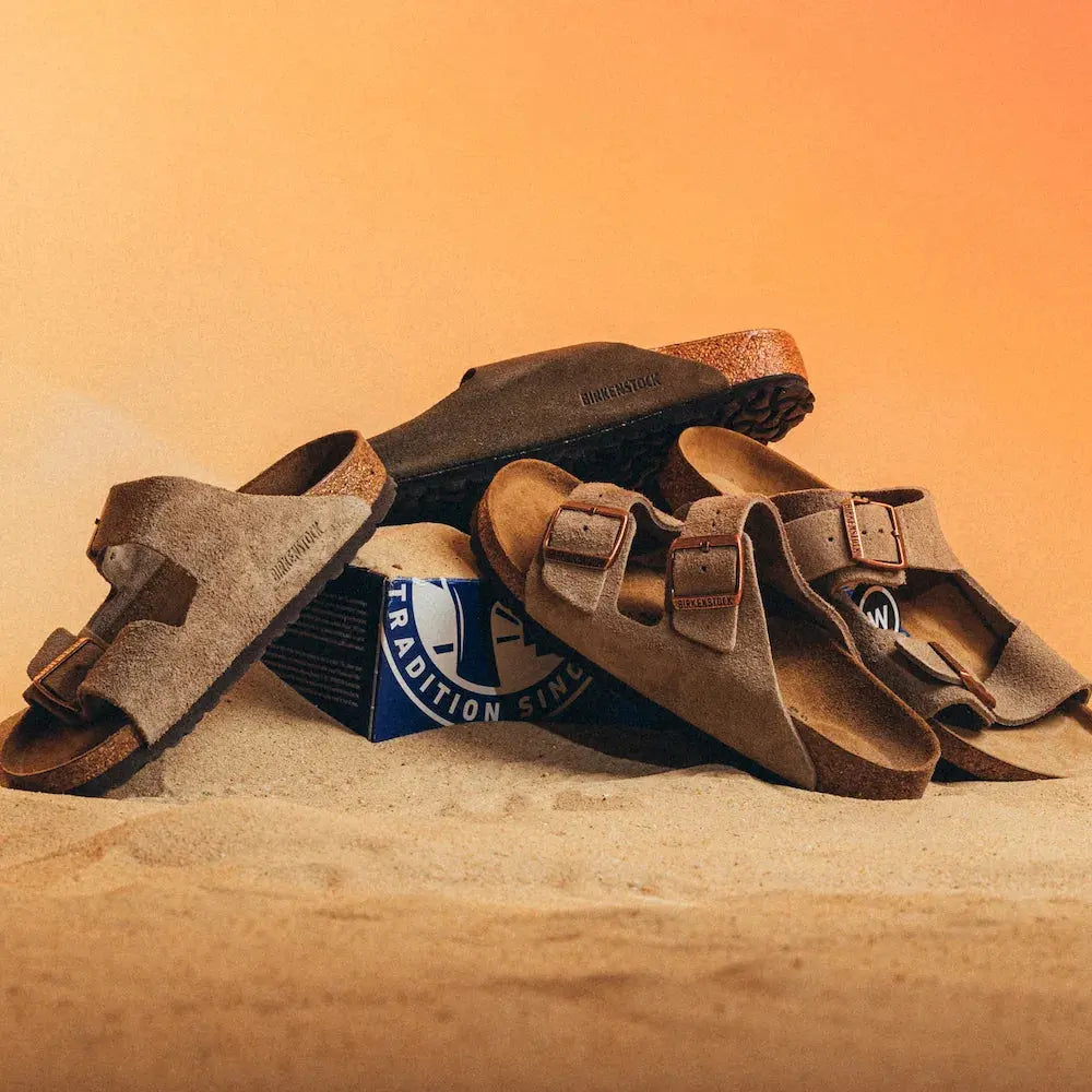 Birkenstock Arizona Suede Leather Soft Footbed Taupe Birkenstock