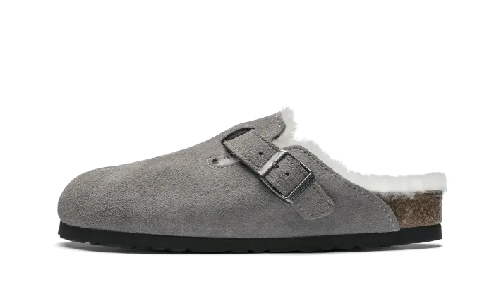 Birkenstock Boston Shearling Suede Stone Coin Birkenstock
