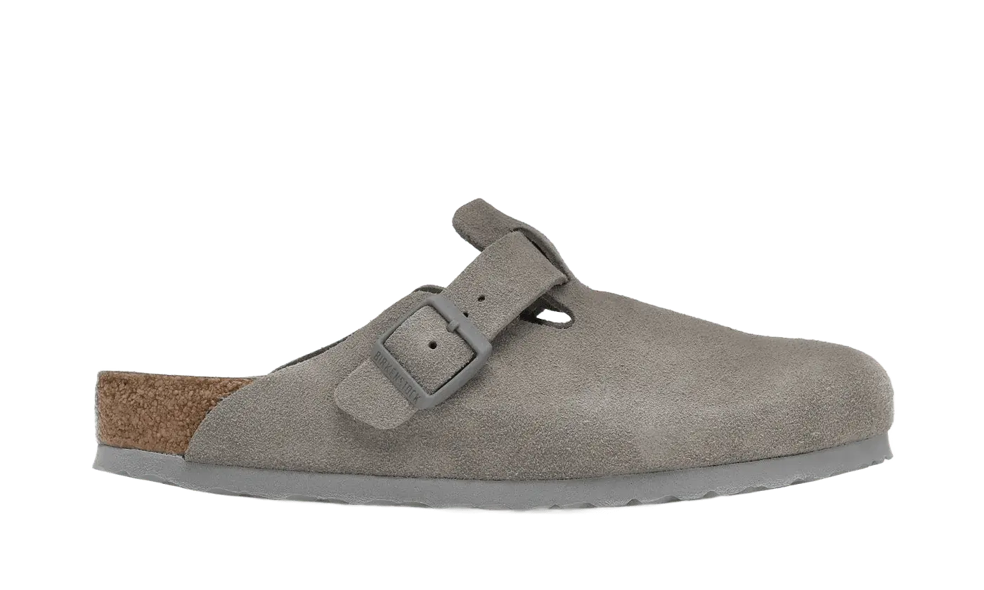 Birkenstock Boston Soft Footbed Suede Stone Coin VOSneakers
