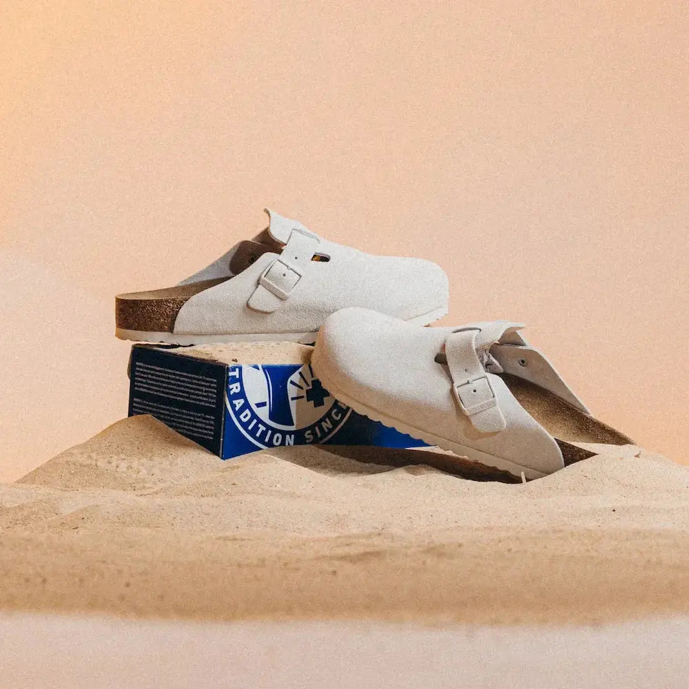 Birkenstock Boston Suede Antique White Birkenstock