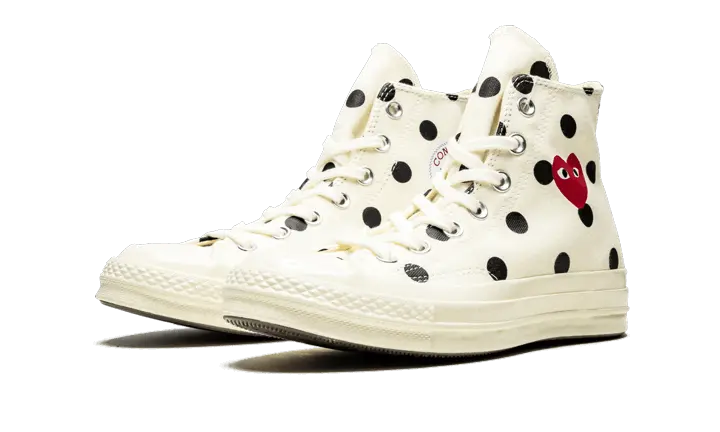 Converse Chuck Taylor All-Star 70s Hi Comme des Garçons PLAY Polka Dot White VOSneakers