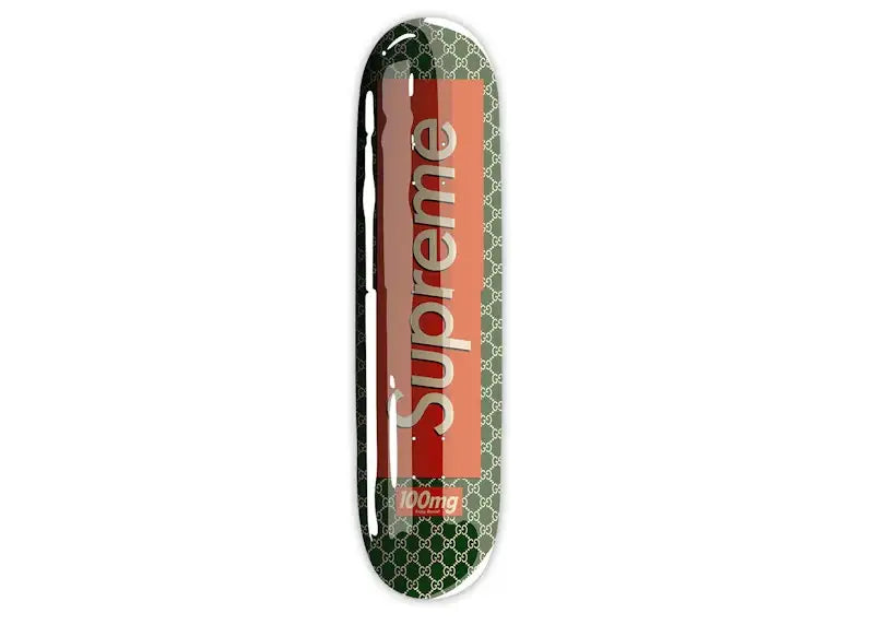 Denial Designer Drugs Supreme Gucci Smashup Pill Skateboard Deck Green - VOSneakers