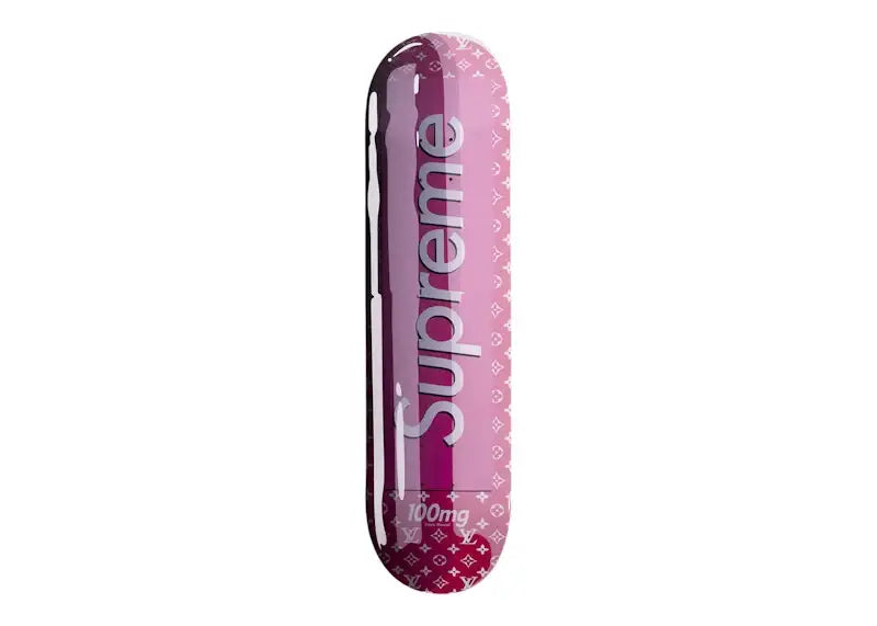Denial Designer Drugs Supreme Vuitton Smashup Pill Skateboard Deck (Edition of 35) Pink - VOSneakers