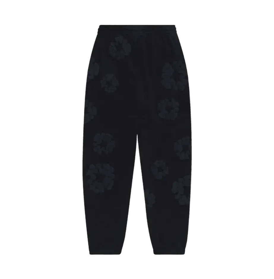 Denim Tears Cotton Wreath Sweatpants Black Monochrome VOSneakers