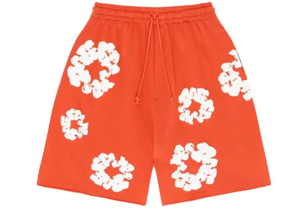 Denim Tears The Cotton Wreath Shorts Orange Denim Tears