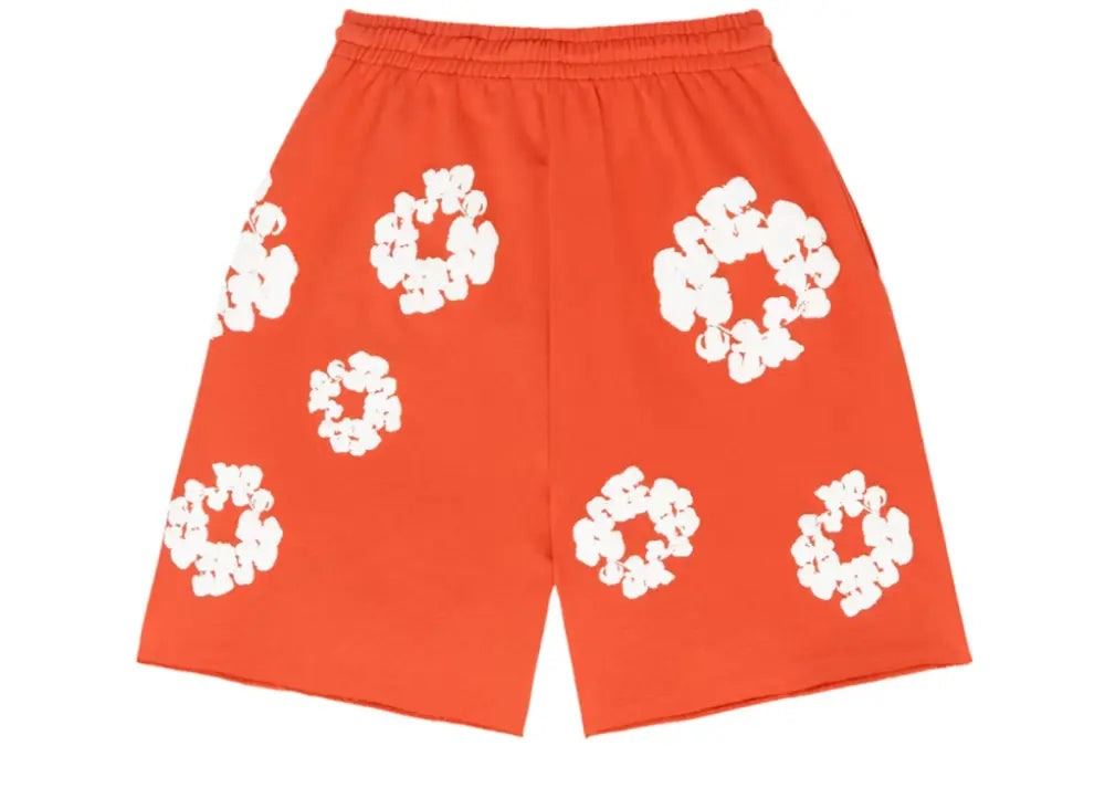 Denim Tears The Cotton Wreath Shorts Orange Denim Tears