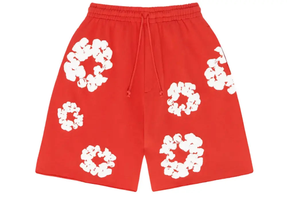 Denim Tears The Cotton Wreath Shorts Red Denim Tears