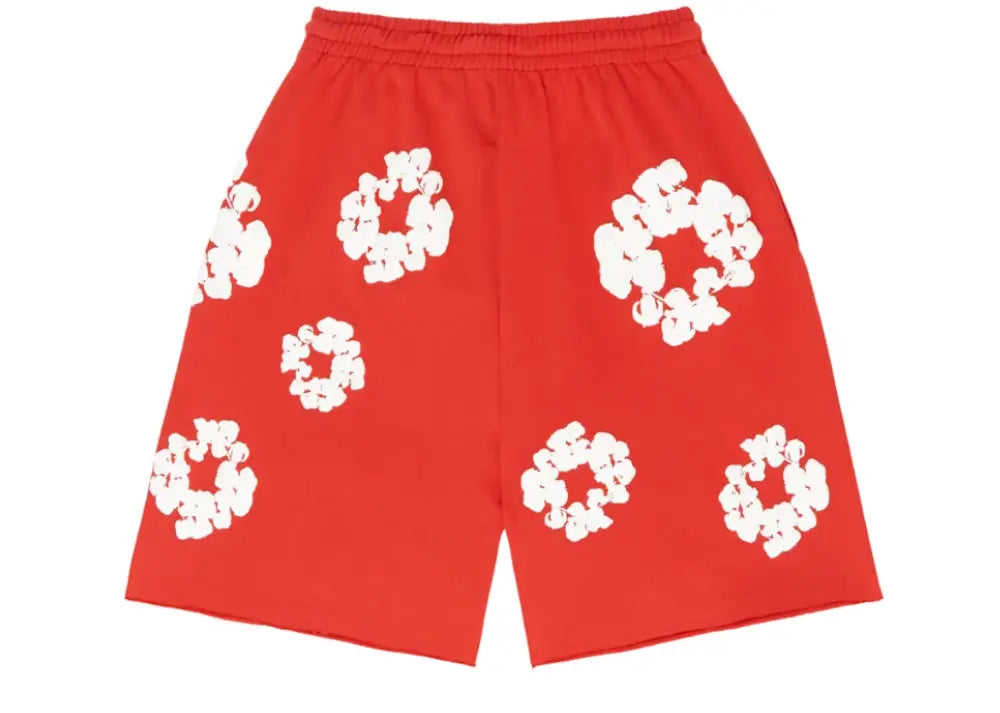 Denim Tears The Cotton Wreath Shorts Red Denim Tears