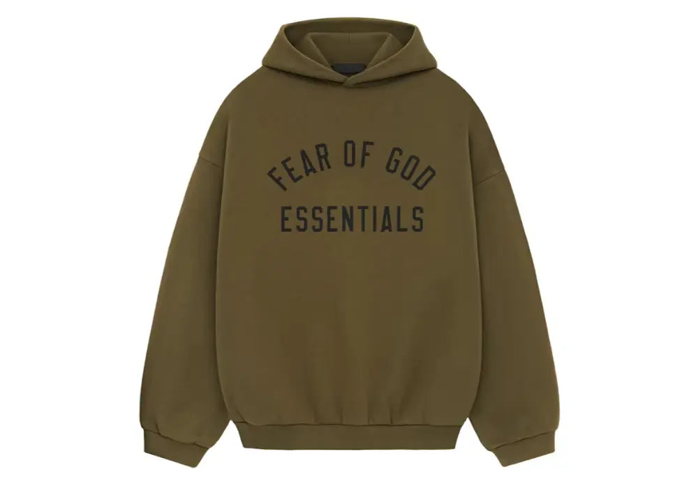 Fear Of God Essentials Fleece Hoodie Olive Fear Of God