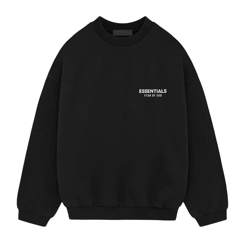 Fear of God Essentials Fleece Crewneck (FW24) Black VOSneakers