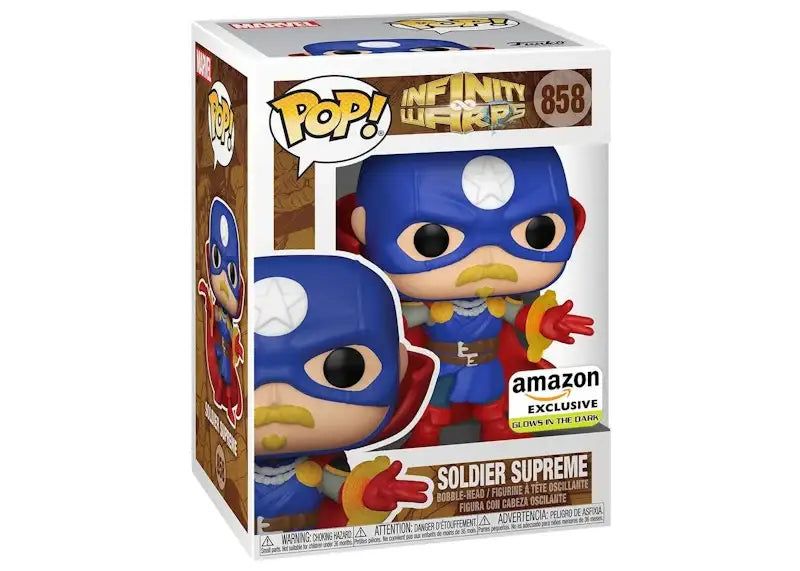 Funko Pop! Marvel Infinity Warps Soldier Supreme GITD Amazon Exclusive Figure #858 - VOSneakers