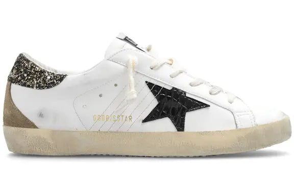 Golden Goose Super-Star White Black Croc Glitter (Women's) Golden Goose