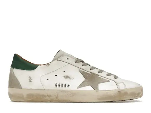Golden Goose Super-Star White Green Grey Suede Patch Golden Goose