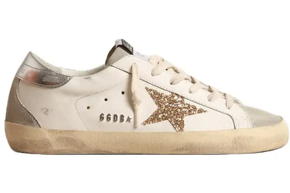 Golden Goose Super-Star White Ice Gray Gold Glitter (Women's) Golden Goose