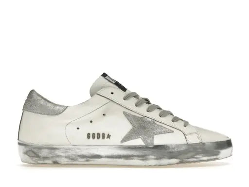 Golden Goose Super-Star White Silver Glitter Golden Goose