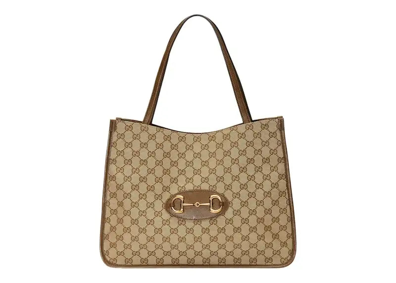 Gucci 1955 Horsebit Tote Bag GG Supreme Beige/Ebony - VOSneakers