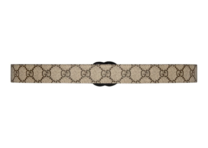 Gucci GG Marmont Thin Belt GG Supreme Beige/Ebony - VOSneakers