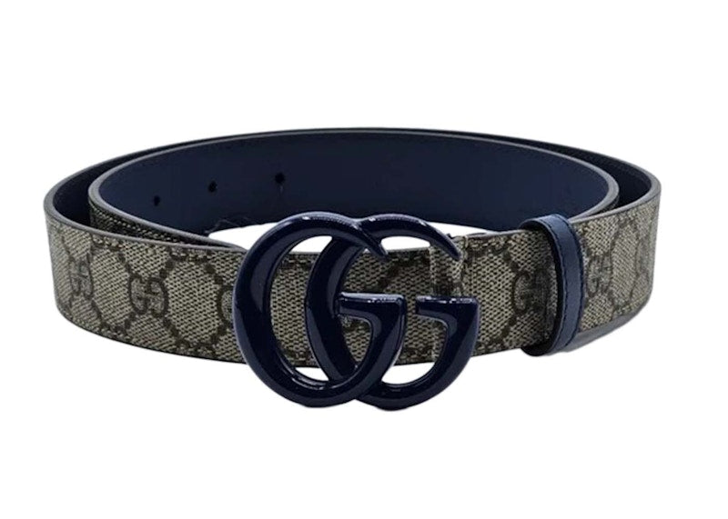 Gucci GG Monogram Supreme Canvas 1W Belt Ebony/Navy - VOSneakers