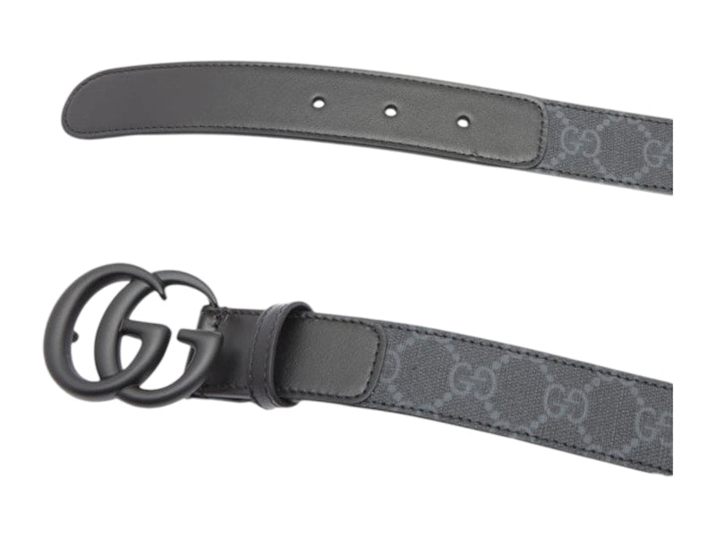 Gucci GG Supreme Black Buckle Belt Black - VOSneakers