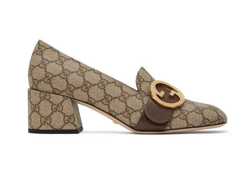 Gucci GG Supreme Canvas Pumps Beige Ebony (Women's) - VOSneakers