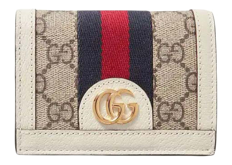 Gucci GG Supreme Ophidia Card Case White Beige - VOSneakers