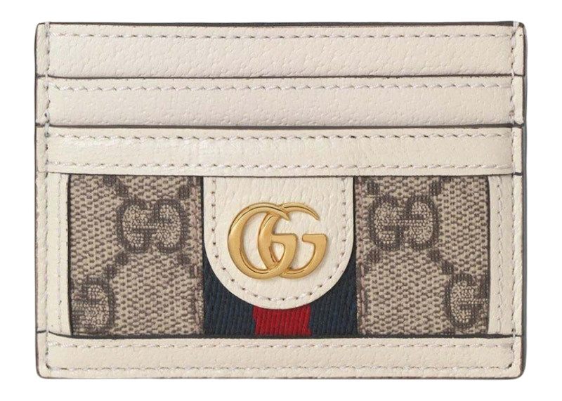 Gucci GG Supreme Ophidia Large Card Case White Beige - VOSneakers