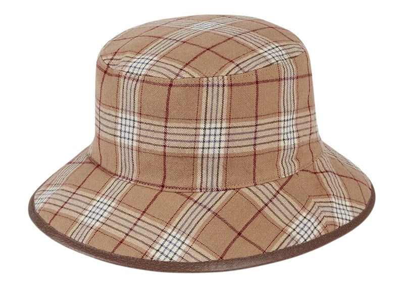 Gucci GG Supreme Reversible Bucket Hat Bucket Hat Beige Brown - VOSneakers