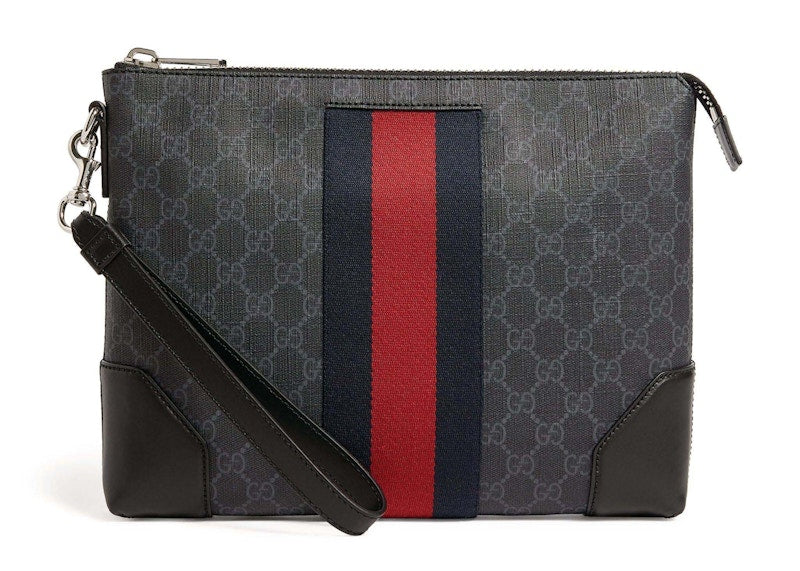 Gucci GG Supreme Web Pouch Grey - VOSneakers
