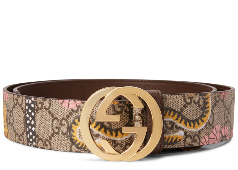 Gucci Interlocking G Belt GG Supreme Bengal Print Beige - VOSneakers