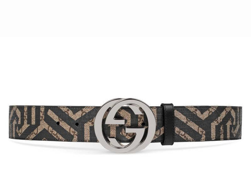 Gucci Interlocking G Belt GG Supreme Caleido 1.5W Beige/Ebony/Black - VOSneakers